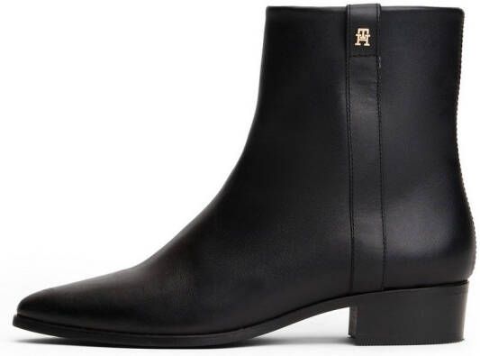 Tommy Hilfiger Laarsjes TH LEATHER POINTY ZIP BOOTIE
