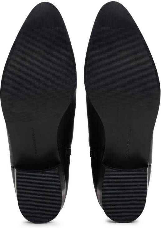 Tommy Hilfiger Laarsjes LOW COWBOY FLAT LEATHER basic blokhak zakelijke schoen in smalle vorm