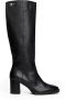 Tommy Hilfiger Laarzen STACKED HEEL LEATHER LONG BOOT blokhak lange laarzen met goudkleurig logo-sierelement - Thumbnail 6