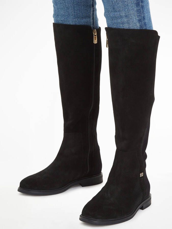 Tommy Hilfiger Laarzen TOMMY ESSENTIALS LONGBOOT met brede stretch-inzet smalle vorm