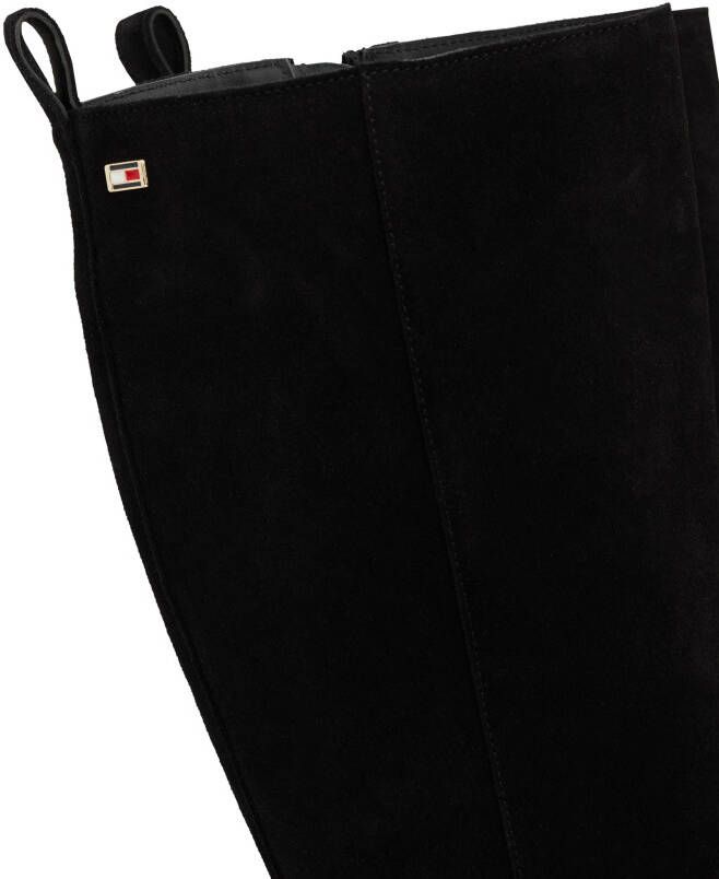 Tommy Hilfiger Laarzen FLAG SUEDE LONG BOOT ZIP blokhak lange laarzen businesslaarzen met klein logo