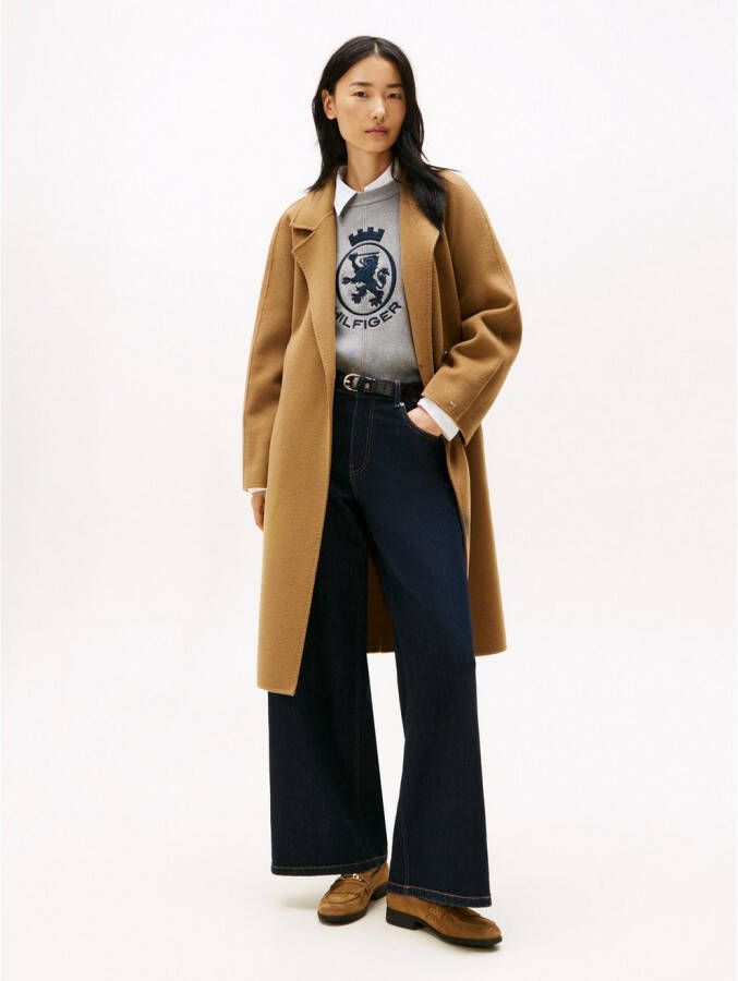 Tommy Hilfiger Loafers TH CHAIN FRINGE SUEDE LOAFER blokhak slipper business schoen met goudkleurige logo-sierketting