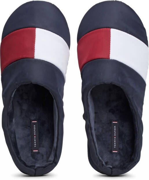 Tommy Hilfiger Pantoffels HILFIGER NYLON FLAG HOUSE SHOE casual mode instapschoen huisschoen met contrastafwerking