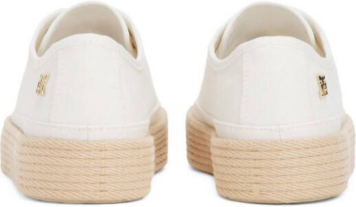 Tommy Hilfiger Plateausneakers VULC ESPADRILLE SNEAKER vrijetijdsschoen halfhoge schoen veterschoen met bastbezette plateauzool