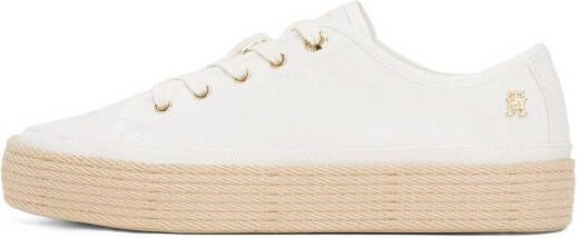 Tommy Hilfiger Plateausneakers VULC ESPADRILLE SNEAKER vrijetijdsschoen halfhoge schoen veterschoen met bastbezette plateauzool