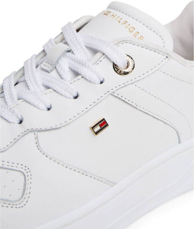 Tommy Hilfiger Plateausneakers TH SPORTY CUPSOLE LEATHER vrijetijdsschoen lage schoen veterschoen met zijlogo