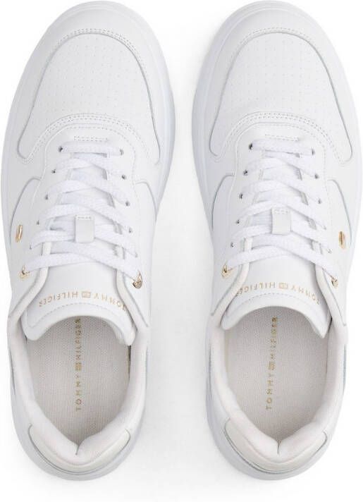 Tommy Hilfiger Plateausneakers TH SPORTY CUPSOLE LEATHER vrijetijdsschoen lage schoen veterschoen met zijlogo
