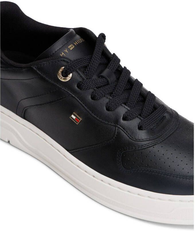 Tommy Hilfiger Plateausneakers TH SPORTY CUPSOLE LEATHER vrijetijdsschoen lage schoen veterschoen met zijlogo