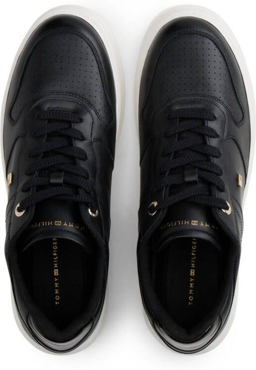 Tommy Hilfiger Plateausneakers TH SPORTY CUPSOLE LEATHER vrijetijdsschoen lage schoen veterschoen met zijlogo