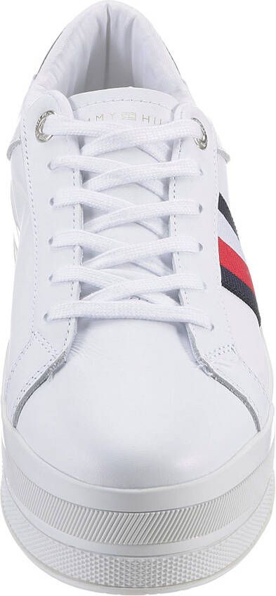 Tommy Hilfiger Plateausneakers TH WEBBING FLATFORM CUPSOLE met strepen opzij