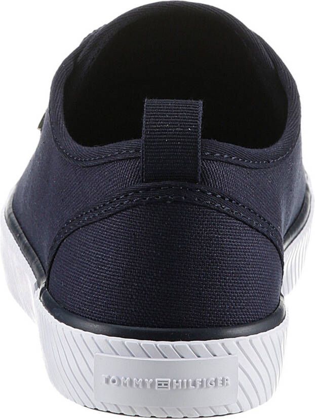 Tommy Hilfiger Plateausneakers VULC CANVAS SNEAKER vrijetijdsschoen lage schoen veterschoen met praktische aantrek-lus