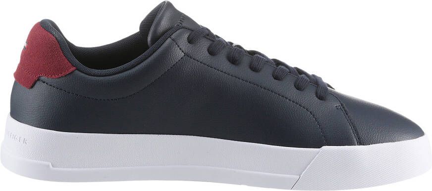 Tommy Hilfiger Plateausneakers TH COURT LEATHER GRAIN ESS vrijetijdsschoen halfschoen veterschoen met logo-opdruk