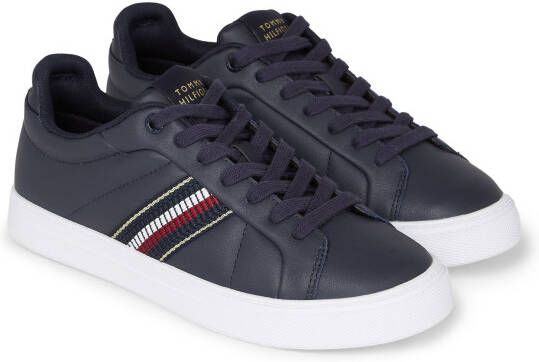 Tommy Hilfiger Plateausneakers ICON COURT SNEAKERS STRIPES veterschoenen vrijetijdsschoen lage schoen met tommy-strepen
