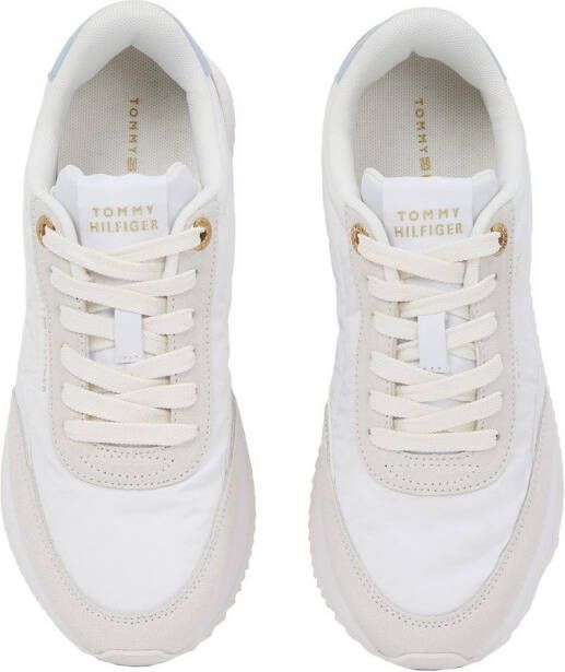 Tommy Hilfiger Plateausneakers ESSENTIAL RUNNER vrijetijdsschoen lage schoen veterschoen met contrastafwerkingen