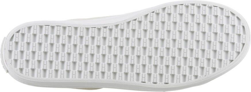Tommy Hilfiger Plateausneakers ESSENTIAL VULC CANVAS SNEAKER Contrastafwerking in metalliclook vrijetijdsschoen lage schoen veterschoen