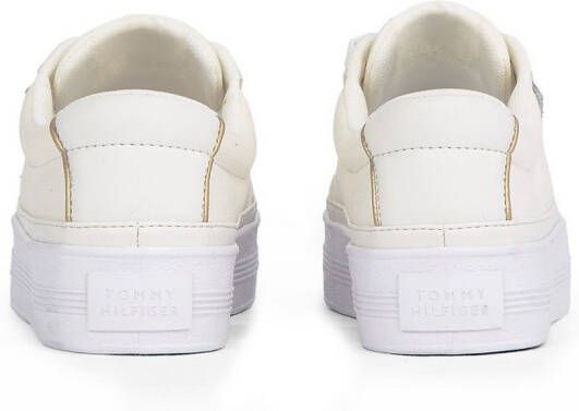 Tommy Hilfiger Plateausneakers ESSENTIAL VULC TEXTILE SNEAKER vrijetijdsschoen lage schoen veterschoen met gouden details