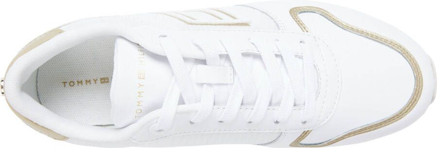 Tommy Hilfiger Plateausneakers MESH FLATFORM SNEAKER met beleg in metallic-look