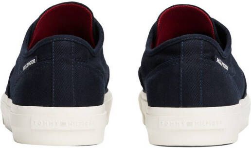 Tommy Hilfiger Plateausneakers TH HI VULC LOW OXFORD TWILL vrijetijdsschoen lage schoen veterschoen met label op de hiel
