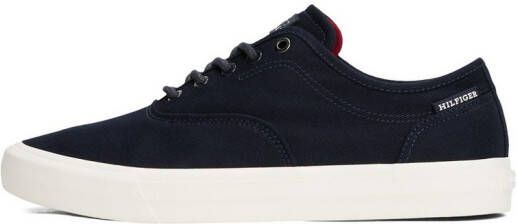 Tommy Hilfiger Plateausneakers TH HI VULC LOW OXFORD TWILL vrijetijdsschoen lage schoen veterschoen met label op de hiel