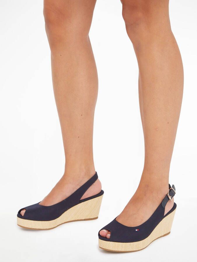 Tommy Hilfiger Sandaaltjes ICONIC ELBA SLING BACK WEDGE