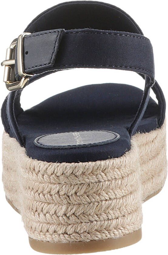 Tommy Hilfiger Sandalen MID WEDGE SANDAL zomerschoen sandaal met jute-beklede plateauhak
