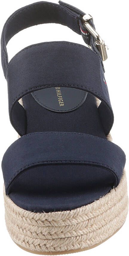 Tommy Hilfiger Sandalen MID WEDGE SANDAL zomerschoen sandaal met jute-beklede plateauhak