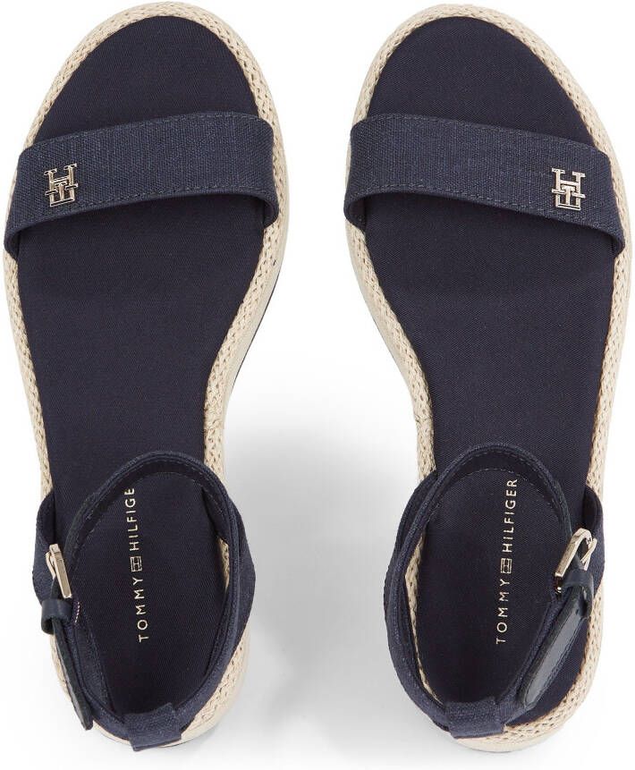 Tommy Hilfiger Sandalen LINEN FLATFORM zomerschoen sandaal plateauhak met verstelbare gesp
