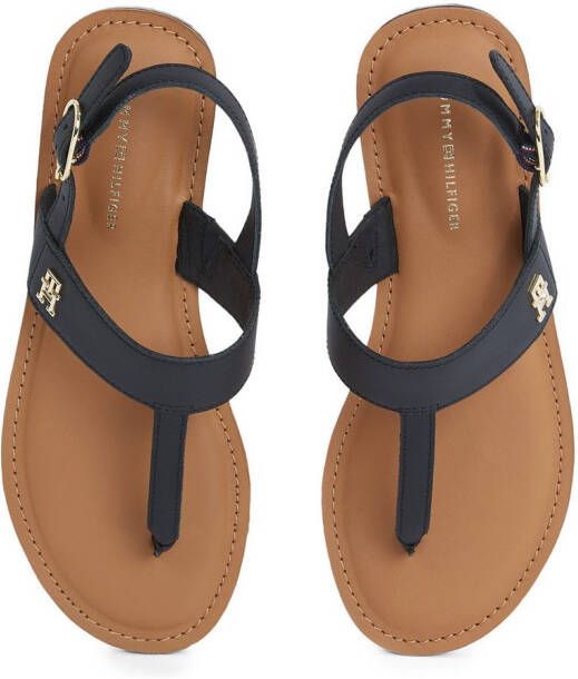 Tommy Hilfiger Sandalen LEATHER THONG SANDAL sandaal zomerschoen flats met teenband