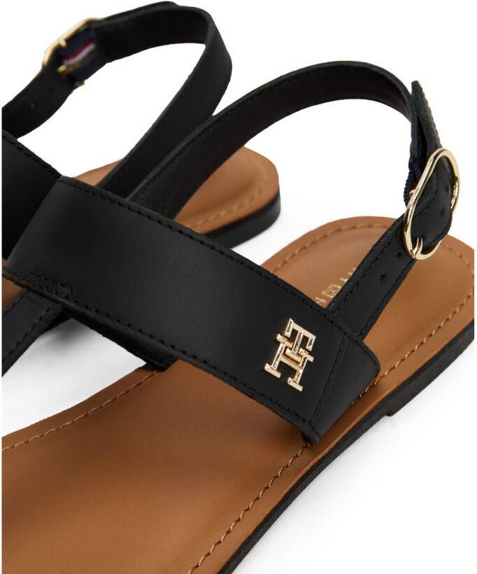 Tommy Hilfiger Sandalen LEATHER THONG SANDAL sandaal zomerschoen flats met teenband