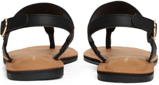 Tommy Hilfiger Sandalen LEATHER THONG SANDAL sandaal zomerschoen flats met teenband
