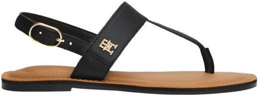 Tommy Hilfiger Sandalen LEATHER THONG SANDAL sandaal zomerschoen flats met teenband