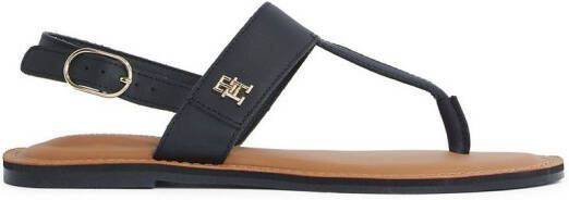 Tommy Hilfiger Sandalen LEATHER THONG SANDAL sandaal zomerschoen flats met teenband