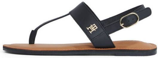 Tommy Hilfiger Sandalen LEATHER THONG SANDAL sandaal zomerschoen flats met teenband
