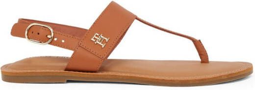 Tommy Hilfiger Sandalen LEATHER THONG SANDAL sandaal zomerschoen flats met teenband