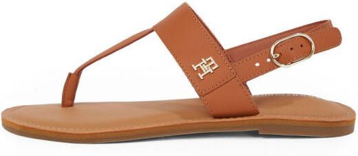 Tommy Hilfiger Sandalen LEATHER THONG SANDAL sandaal zomerschoen flats met teenband