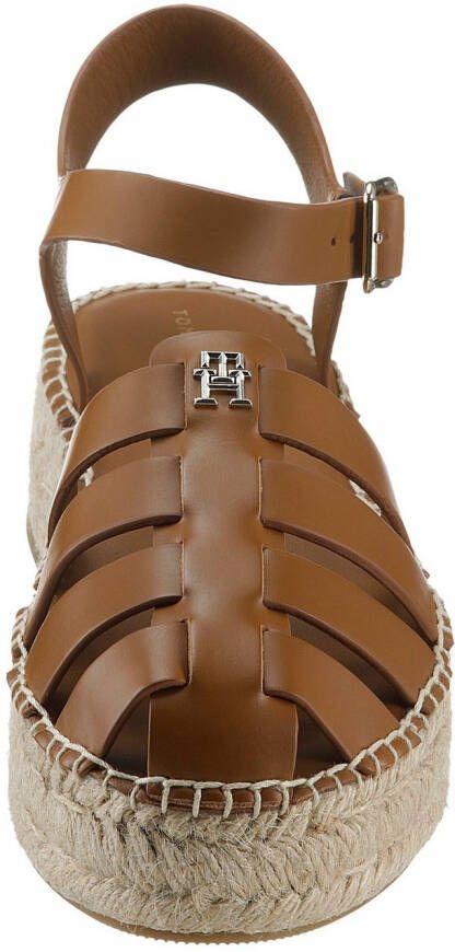 Tommy Hilfiger Sandalen TH AUTHENTIC LEATHER ESPADRILLE zomerschoen sandaal plateauhak met verstelbare gesp