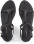 Tommy Hilfiger Zwarte Leren Platte Sandalen - Thumbnail 8