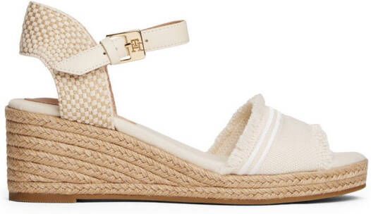 Tommy Hilfiger Sleehaksandaaltjes FRINGE CANVAS MEDIUM WEDGE