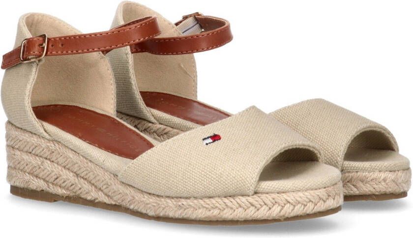 Tommy Hilfiger Sleehaksandaaltjes ROPE WEDGE SANDAL RED met kleine sleehak