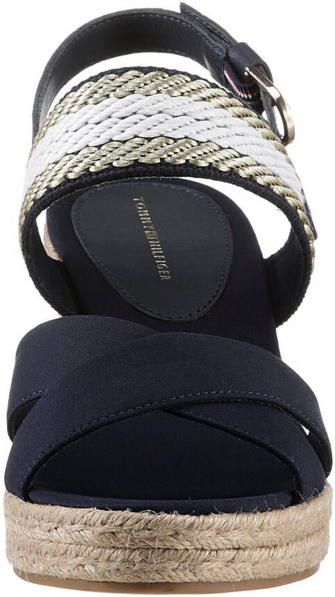 Tommy Hilfiger Sleehaksandaaltjes GOLDEN WEBBING MID WEDGE