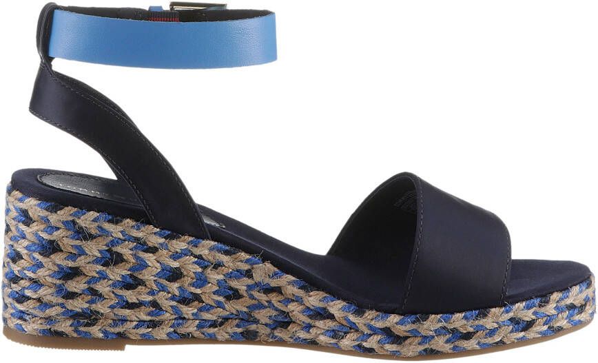 Tommy Hilfiger Sleehaksandaaltjes COLORFUL WEDGE SATIN SANDAL