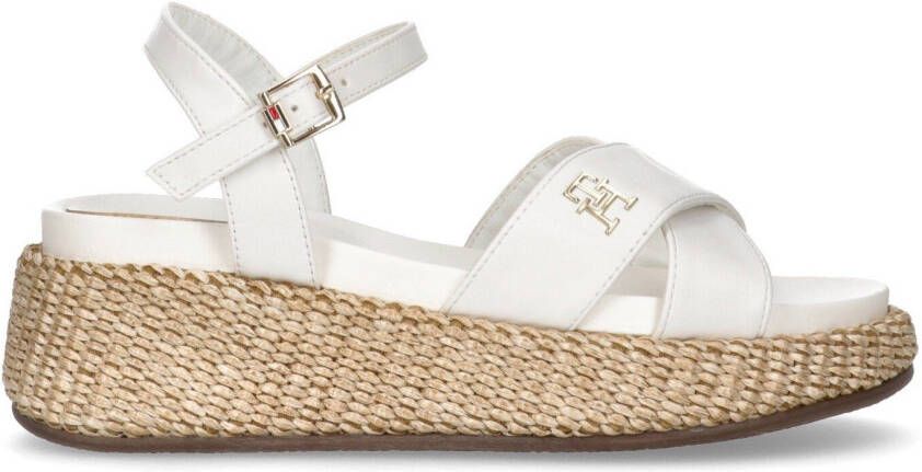 Tommy Hilfiger Sleehaksandaaltjes PLATFORM SANDAL zomerschoen sandaal wig hak met modieuze jute-zool