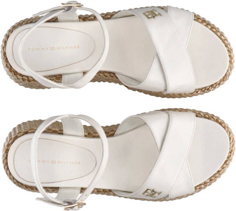 Tommy Hilfiger Sleehaksandaaltjes PLATFORM SANDAL zomerschoen sandaal wig hak met modieuze jute-zool