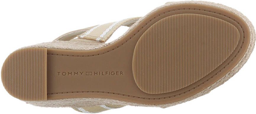 Tommy Hilfiger Sleehaksandaaltjes WEBBING HIGH WEDGE SANDAL zomerschoen sandaal wig hak met zij th-label