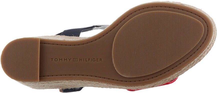 Tommy Hilfiger Sleehaksandaaltjes STRIPES WEDGE SANDAL zomerschoen sandaal keilhak met verstelbare bandjes