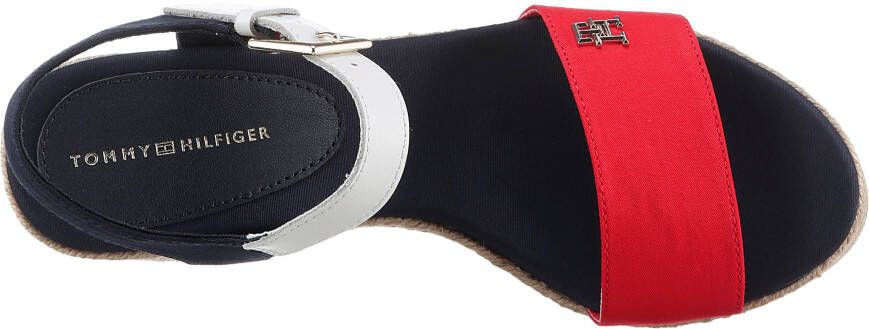 Tommy Hilfiger Sleehaksandaaltjes STRIPES WEDGE SANDAL zomerschoen sandaal keilhak met verstelbare bandjes