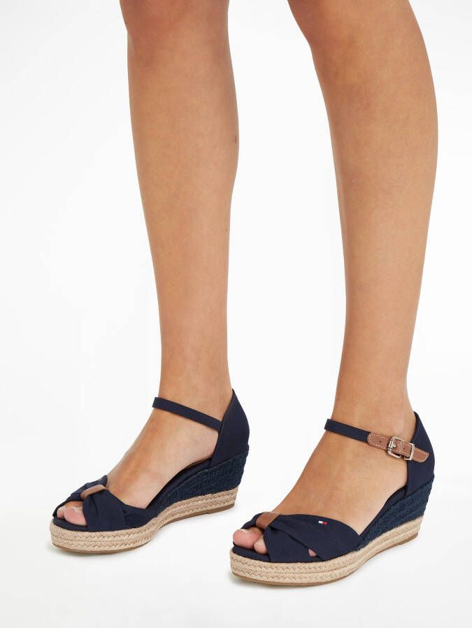 Tommy Hilfiger Sleehaksandaaltjes BASIC OPEN TOE MID WEDGE