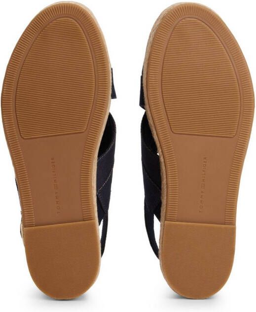 Tommy Hilfiger Sleehaksandaaltjes DENIM ESPADRILLE PLATFORM SANDAL plateau riemchensandaal zomerschoen met verstelbare gesp