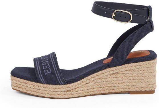 Tommy Hilfiger Sleehaksandaaltjes ESPAD MID WEDGE bandjesandaal zomerschoen met verstelbare gesp