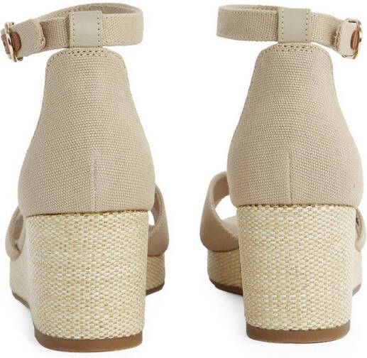 Tommy Hilfiger Sleehaksandaaltjes FLAG CRISS-CROS MID WEDGE ESPAD bandjessandaal zomerschoen met verstelbare gesp